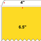 4 X 6.5 Premium Paper Thermal Transfer Label - Perforated - PMS 115 Yellow/Orange 115 - 4" Roll - Permanent