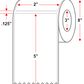 2 X 5 Premium Paper Thermal Transfer Label - Perforated - White - 8" Roll - Permanent