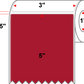 3 X 5 Premium Paper Direct Thermal Label - Perforated - PMS 187 Dark Red 187 - 4" Roll - Permanent