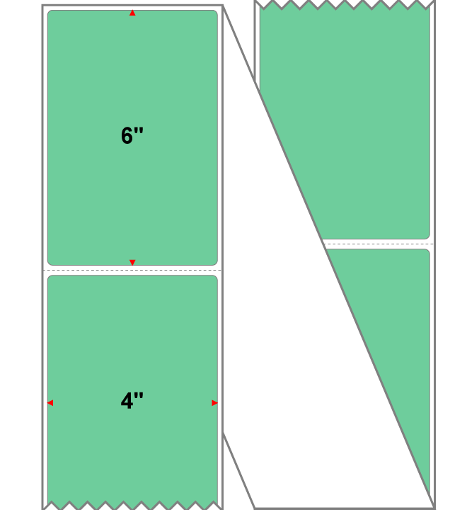 Fanfolded - 4 X 6 Premium Paper Direct Thermal Label - PMS 345 Green 345 - Permanent