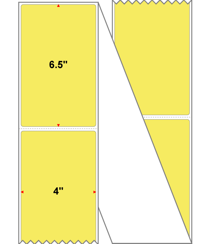 Fanfolded - 4 X 6.5 Premium Paper Direct Thermal Label - PMS 100 Light Yellow 100 - Permanent
