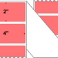 Fanfolded - 4 X 2 Premium Paper Thermal Transfer Label - Fluorescent Red 805 - Permanent
