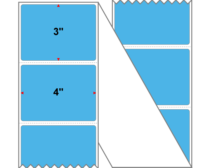 Fanfolded - 4 X 3 Premium Paper Thermal Transfer Label - PMS 298 Medium Blue 298 - Permanent