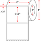 2 X 1.5 Premium Paper Direct Thermal Label - Perforated - White - 8" Roll - Permanent