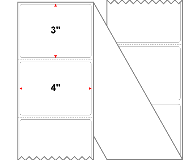 4 X 3 Tag Stock White - Thermal Transfer - Fanfolded