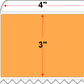 4 X 3 Premium Paper Thermal Transfer Label - Perforated - FL Orange 804 - 8" Roll - Permanent