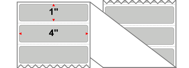 Fanfolded - 4 X 1 Premium Paper Thermal Transfer Label - PMS Cool Gray (Light) Gray Light - Permanent