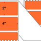 Fanfolded - 4 X 2 Premium Paper Thermal Transfer Label - PMS 021 Orange 21 - Permanent