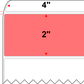 4 X 2 Premium Paper Thermal Transfer Label - Perforated - Fluorescent Red 805 - 8" Roll - Permanent