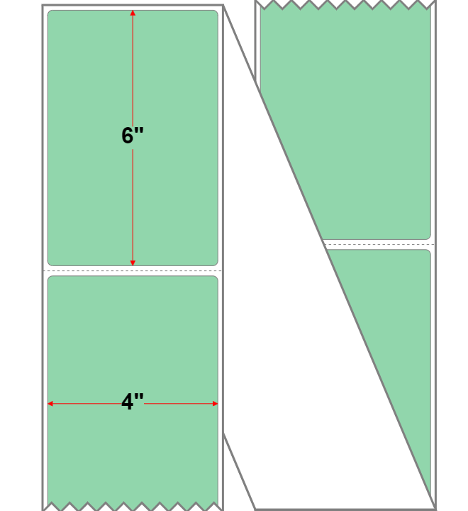 Fanfolded - 4 X 6 Premium Paper Thermal Transfer Label - Green 345 - Permanent