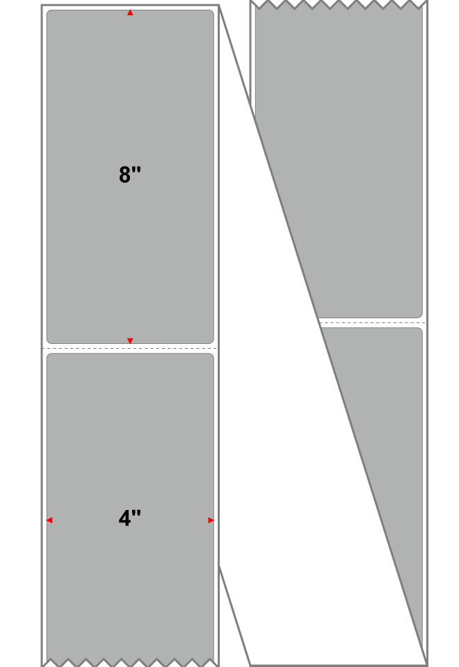 Fanfolded - 4 X 8 Premium Paper Direct Thermal Label - PMS Cool Gray 5 (Medium) Gray 5 - Permanent