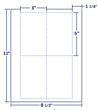3" X 5" Laser/Inkjet Label-4 Per Sheet, 100 Sheets Per Pack, White, Permanent