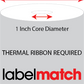 4 X 1.5 Premium Paper Thermal Transfer Label - Perforated - White - 4" Roll - Removable