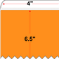 4 X 6.5 Premium Paper Thermal Transfer Label - Perforated - Orange 1495 - 8" Roll - Permanent