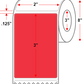 2 X 3 Premium Paper Thermal Transfer Label - Perforated - Red 32 - 8" Roll - Permanent