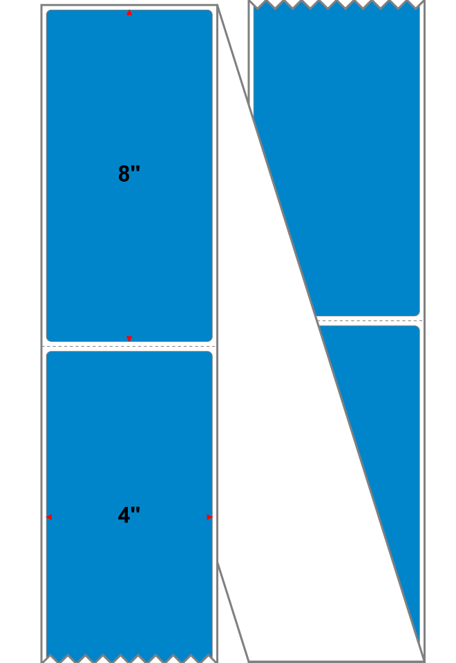 Fanfolded - 4 X 8 Premium Paper Direct Thermal Label - Process Blue Process Blue - Permanent