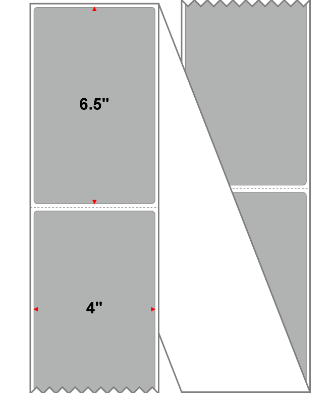 Fanfolded - 4 X 6.5 Premium Paper Thermal Transfer Label - PMS Cool Gray 5 (Medium) Gray 5 - Permanent