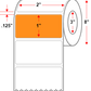 2 X 1 Premium Paper Thermal Transfer Label - Perforated - Orange 1495 - 8" Roll - Permanent