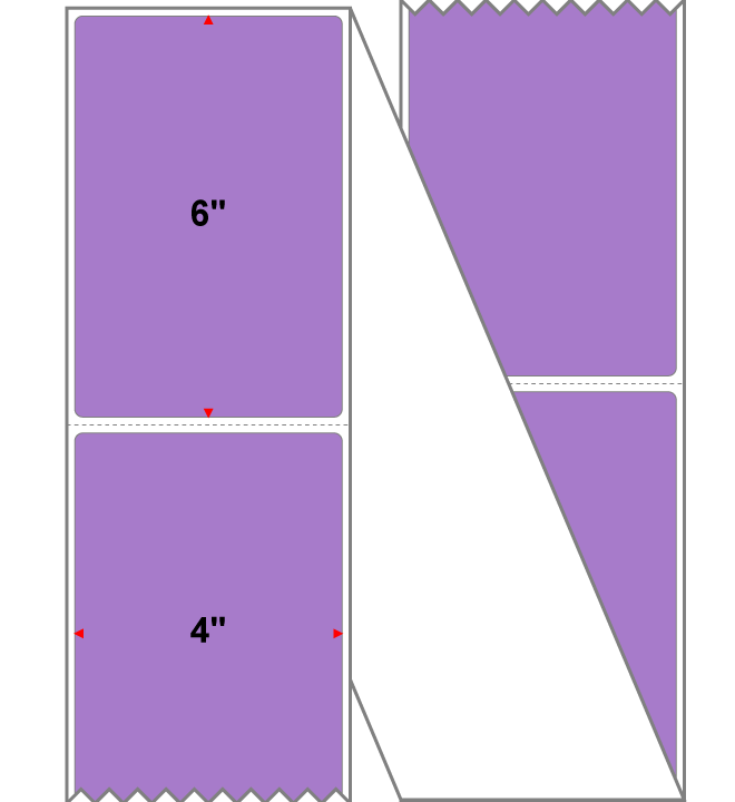 Fanfolded - 4 X 6 Premium Paper Direct Thermal Label - PMS 2577 Light Violet 2577 - Permanent
