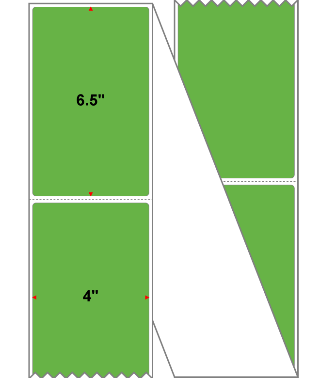Fanfolded - 4 X 6.5 Premium Paper Direct Thermal Label - PMS 368 Medium Green/Yellow 368 - Permanent
