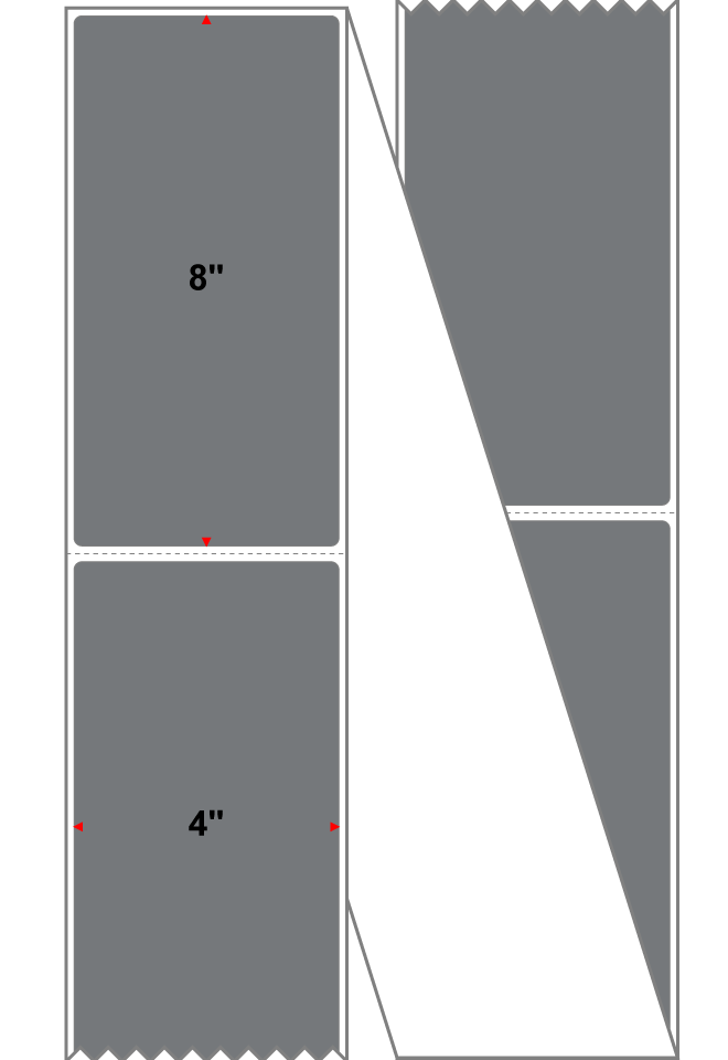 Fanfolded - 4 X 8 Premium Paper Direct Thermal Label - PMS Cool Gray 9 (Very Dark) Gray 9 - Permanent