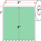 3 X 5 Premium Paper Direct Thermal Label - Perforated - Green 345 - 4" Roll - Permanent