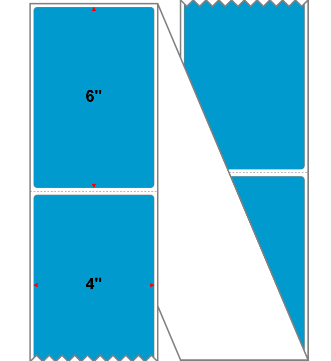 Fanfolded - 4 X 6 Premium Paper Thermal Transfer Label - Fluorescent Blue 801 - Permanent