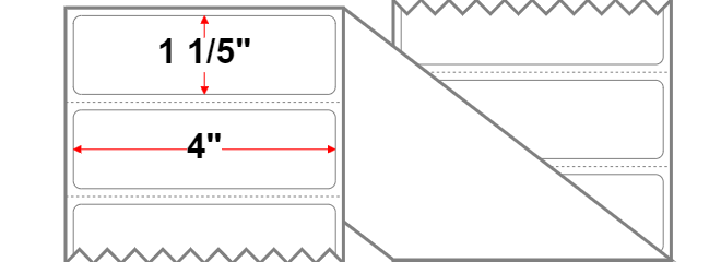 Fanfolded - 4 X 1.2 Premium Paper Thermal Transfer LabelWhite - Permanent