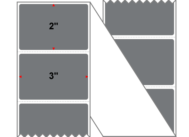 Fanfolded - 3 X 2 Premium Paper Thermal Transfer Label - PMS Cool Gray 9 (Very Dark) Gray 9 - Permanent