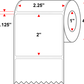 2.25 X 2 Premium Paper Thermal Transfer Label - Perforated - White - 4" Roll - Permanent