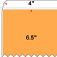 4 X 6.5 Premium Paper Thermal Transfer Label - Perforated - Fluorescent Orange 804 - 4" Roll - Permanent