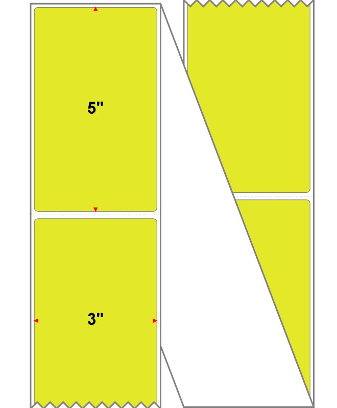 Fanfolded - 3 X 5 Premium Paper Thermal Transfer Label - Fluorescent Chartreuse 809 - Permanent