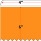 4 X 6 Premium Paper Direct Thermal Label - Perforated - Orange 1495 - 5" Roll - Permanent , Freezer