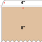 4 X 8 Premium Paper Thermal Transfer Label - Perforated - PMS 726 Brown 726 - 4" Roll - Permanent