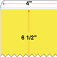 4 X 6.5 Premium Paper Thermal Transfer Label - Perforated - Yellow 101 - 8" Roll - Permanent