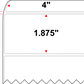 4 X 1.875 Premium Paper Thermal Transfer Label - Perforated - White - 8" Roll - Permanent