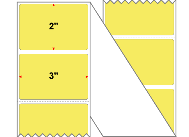 Fanfolded - 3 X 2 Premium Paper Thermal Transfer Label - PMS 100 Light Yellow 100 - Permanent