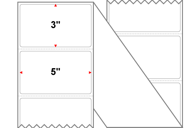 Fanfolded - 5 X 3 Premium Paper Thermal Transfer LabelWhite - Permanent