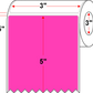 3 X 5 Premium Paper Thermal Transfer Label - Perforated - FL Pink 806 - 8" Roll - Permanent