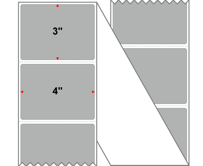 Fanfolded - 4 X 3 Premium Paper Direct Thermal Label - PMS Cool Gray 5 (Medium) Gray 5 - Permanent