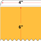 4 X 6 Premium Paper Direct Thermal Label - Perforated - Orange 136 - 8" Roll - Permanent