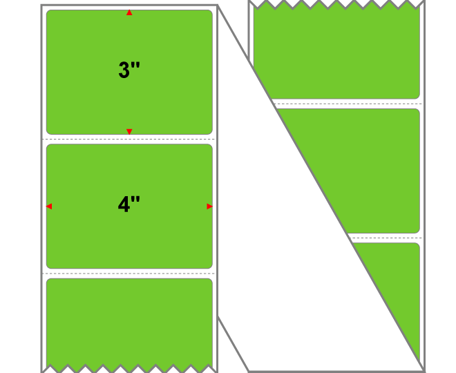 Fanfolded - 4 X 3 Premium Paper Thermal Transfer Label - PMS 375 Yellow/Green 375 - Permanent