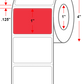 1.5 X 1 Premium Paper Direct Thermal Label - Perforated - Red 32 - 4" Roll - Permanent