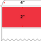 4 X 2 Premium Paper Direct Thermal Label - Perforated - PMS 032 Red 32 - 8" Roll - Permanent