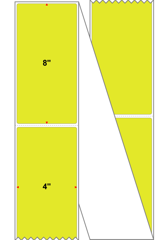 Fanfolded - 4 X 8 Premium Paper Thermal Transfer Label - Fluorescent Chartreuse 809 - Permanent