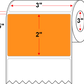 3 X 2 Premium Paper Thermal Transfer Label - Perforated - Orange 1495 - 8" Roll - Permanent
