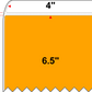 4 X 6.5 Premium Paper Thermal Transfer Label - Perforated - PMS 135 Pastel Orange 135 - 8" Roll - Permanent