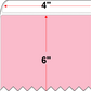 4 X 6 Economy Paper Direct Thermal Label - Perforated - Pastel Pink 182 - 8" Roll - Permanent
