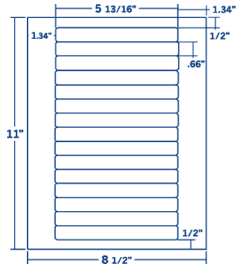 5.813" X .666" Laser/Inkjet Label-15 Per Sheet, 100 Sheets Per Pack, White, Permanent