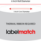 4 X 2.5 Premium Paper Thermal Transfer Label - Perforated - White - 6" Roll - Permanent